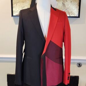 BoohooMan Two-Tone Black and Red Men's Blazer Size 34